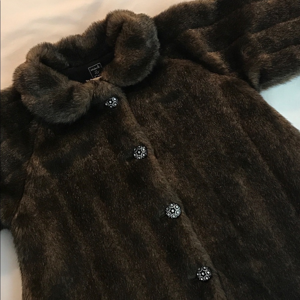 Size 6x little girl's choc. brown faux fur coat.
