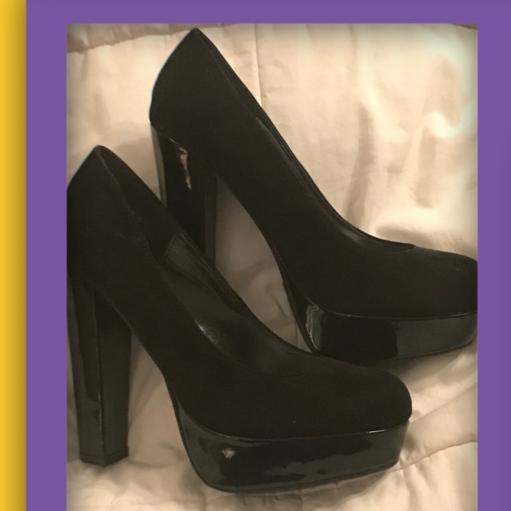 NWOT! SUEDE+PATENT LEATHER "BERTINNI" HEELS US 7.5