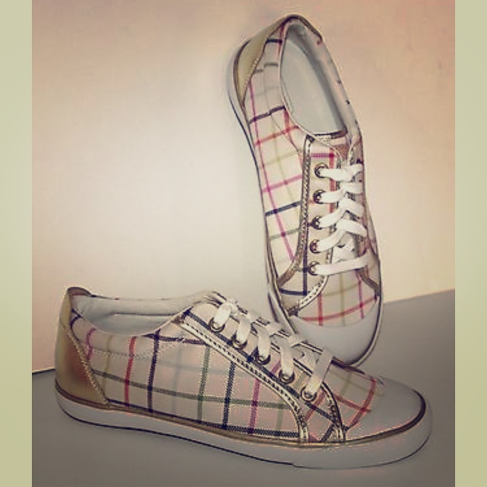 COACH Barrett Tattersall Plaid Canvas Shoes