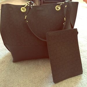 Calvin Klein reversible tote, and pouch.
