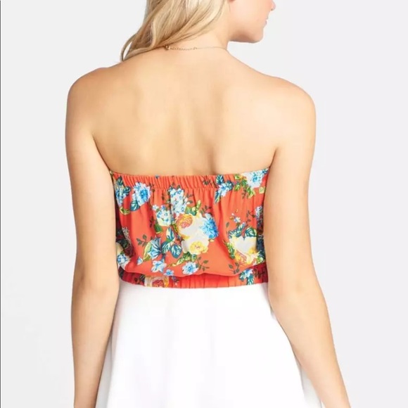 Mimi Chica Floral Print Crop Tube Top Juniors New - Picture 2 of 6