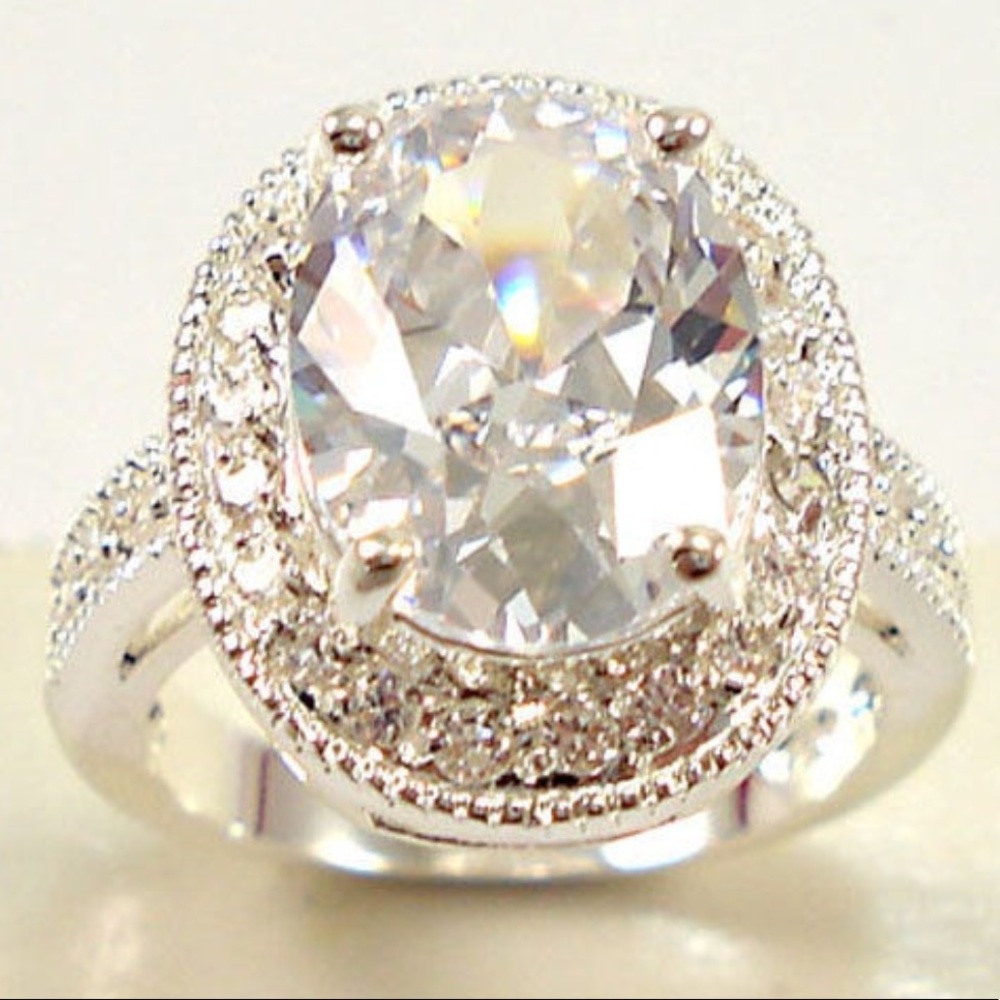 Cubic Zirconia Silver Ring
