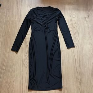 Black mid length dress