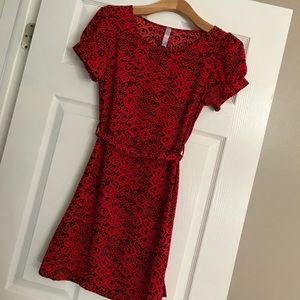 Red and black mini Francesca's dress