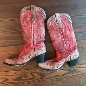 Corral red distressed boots