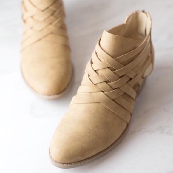 Strappy Taupe Booties - Picture 5 of 5