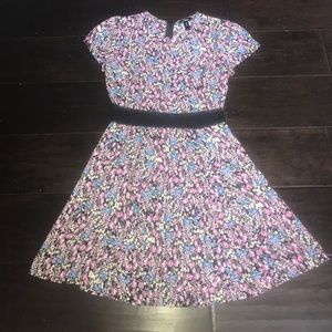 XS Floral Aqua Dress !