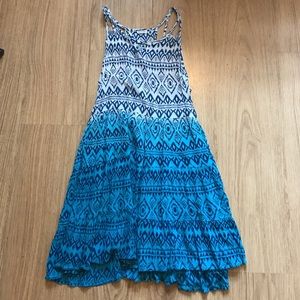 Blue and white ombré mini dress