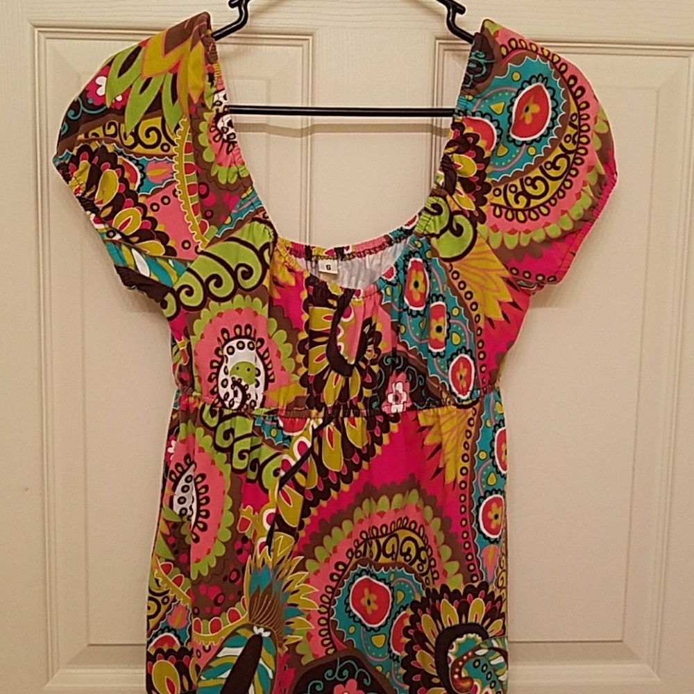 Paisley Print Summer Dress, worn up or down arms