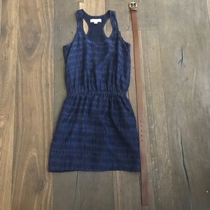 Navy Michael Kors dress and matching brown belt