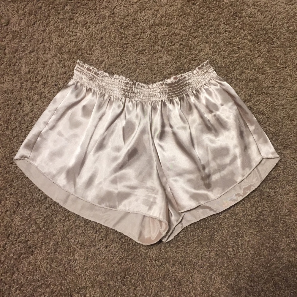 gold silk shorts!