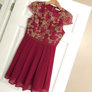 Francesca's cap sleeves chiffon dress