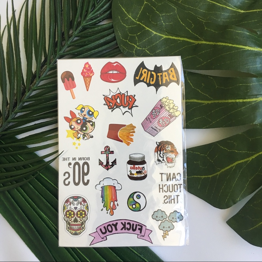 Color temporary tattoo sheet