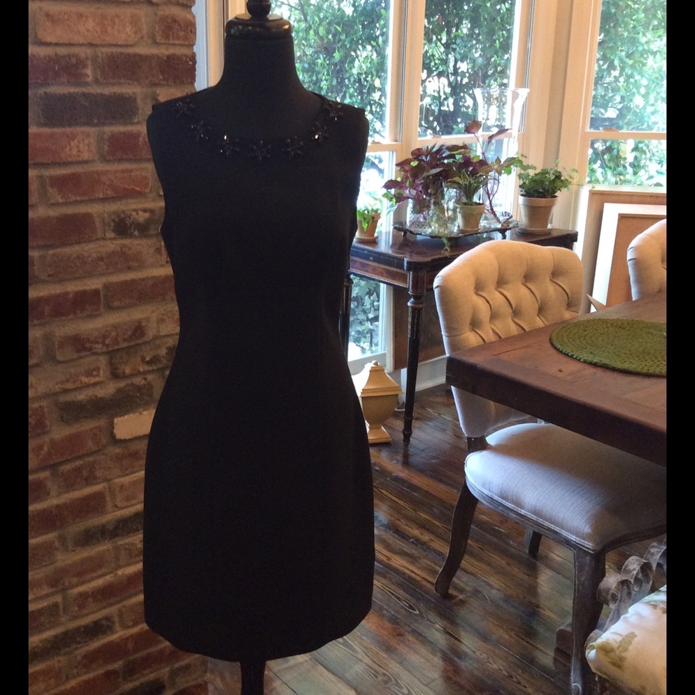 Kate Spade black dress with embellished collar