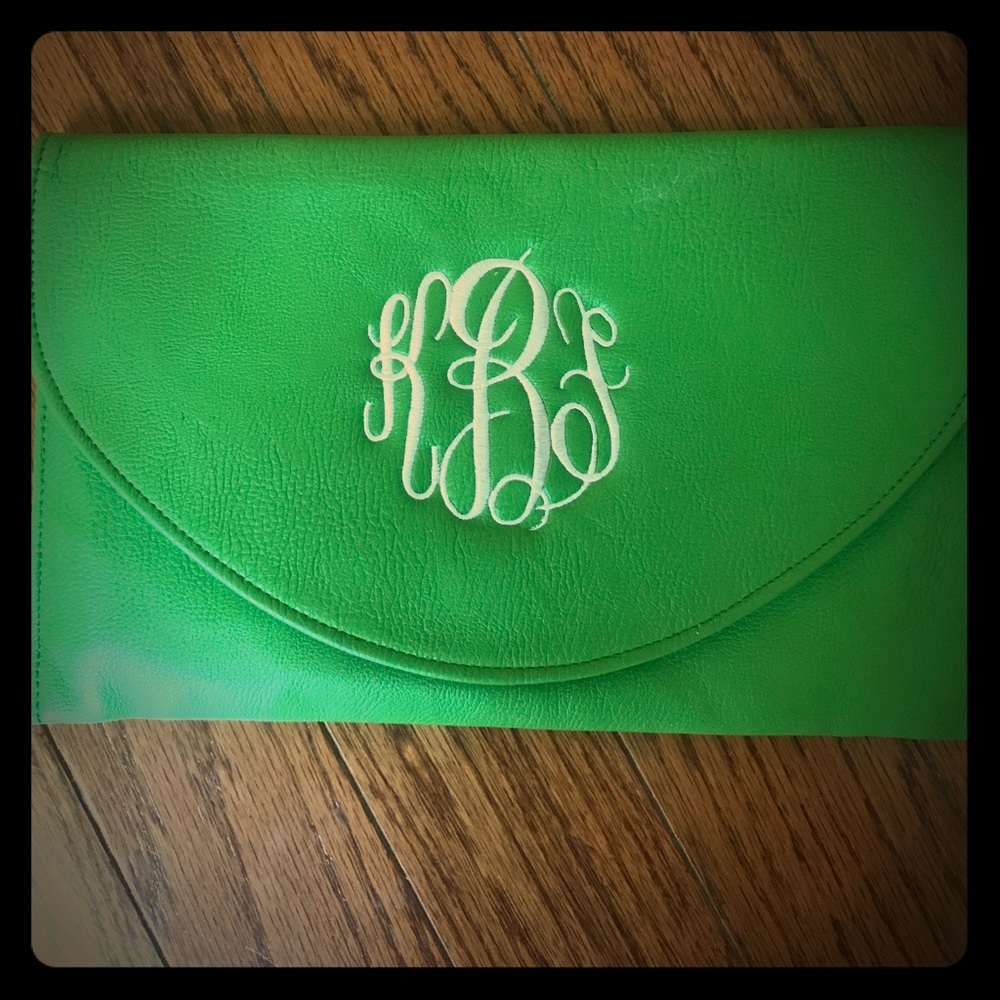 Monogrammed clutch