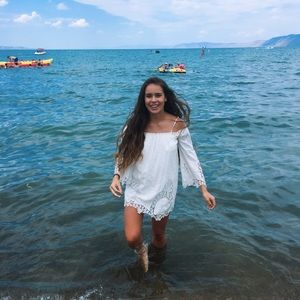 white off the shoulder dress