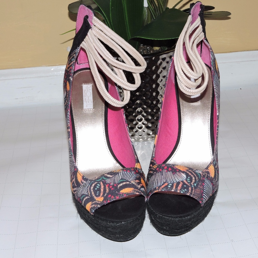 RFSHIFALI Open toe Wedges " African pattern"