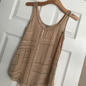 Guess tan beaded tank