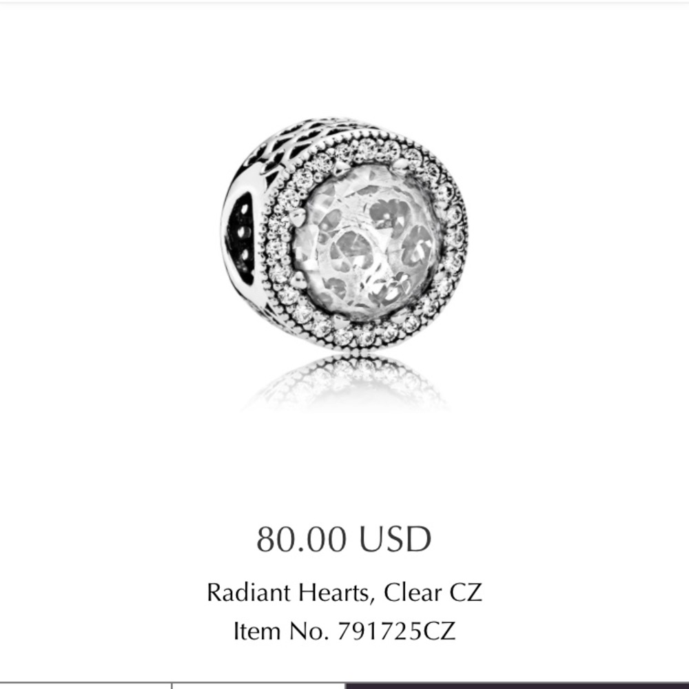 Pandora radiant hearts charm cz