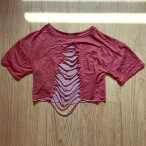 Red crop top