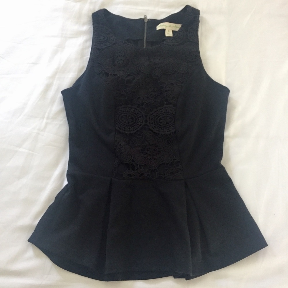 Black peplum blouse