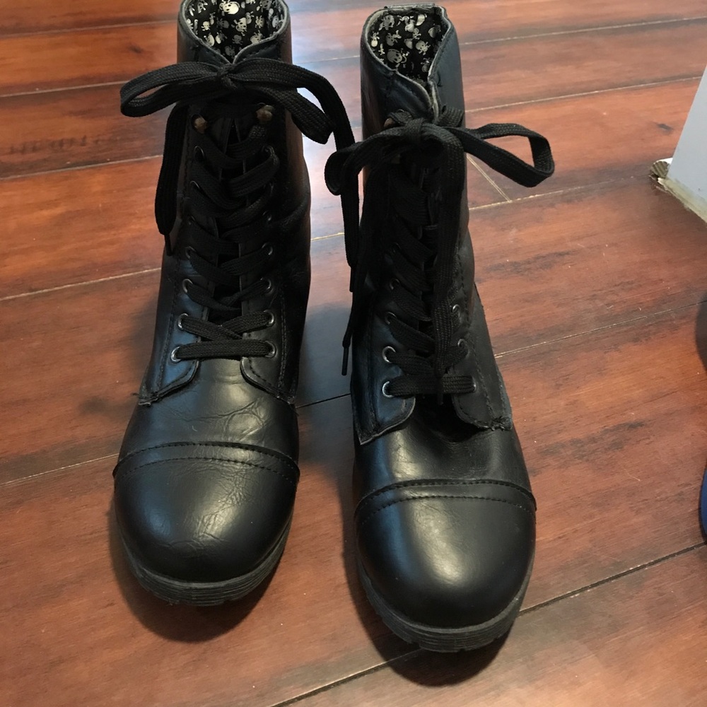 Black combat boots