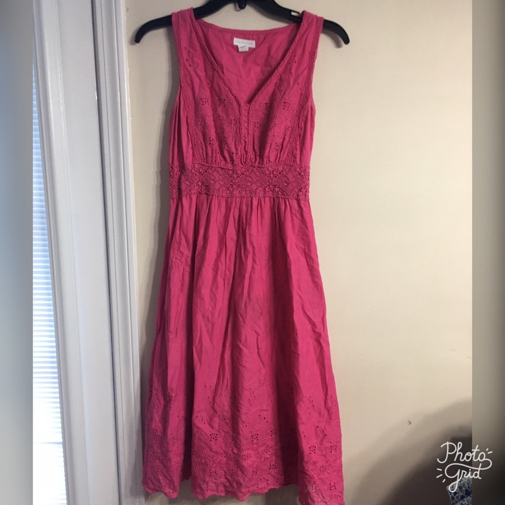 Charter Club pink dress, size 4. Eyelet, lined