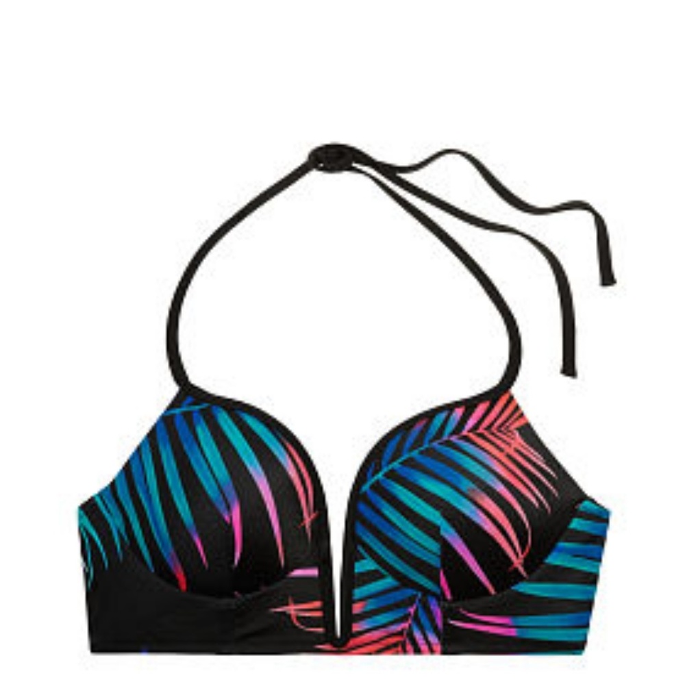 ISO ***VS Pink Midline Plunge Swim Top in tropical
