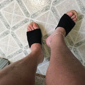 Size 9 Black slip on wedges