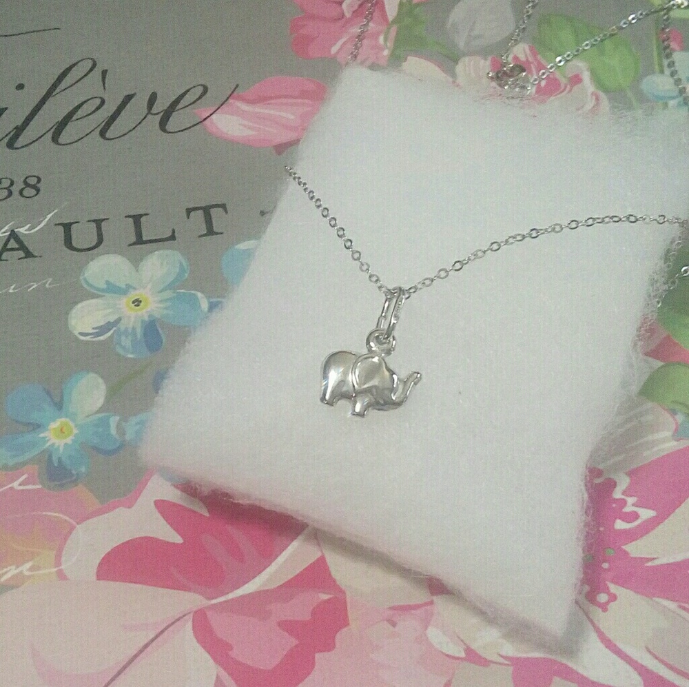 Sterling Silver Elephant Charm Necklace