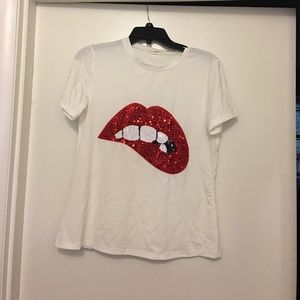 T shirt with lips
