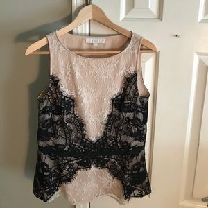 Loft peplum lace detail blouse
