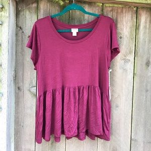 🔻PRICE DROP 🔻 Black Cherry Peplum