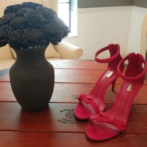 SCHUTZ Pink Suede Bow Sandal