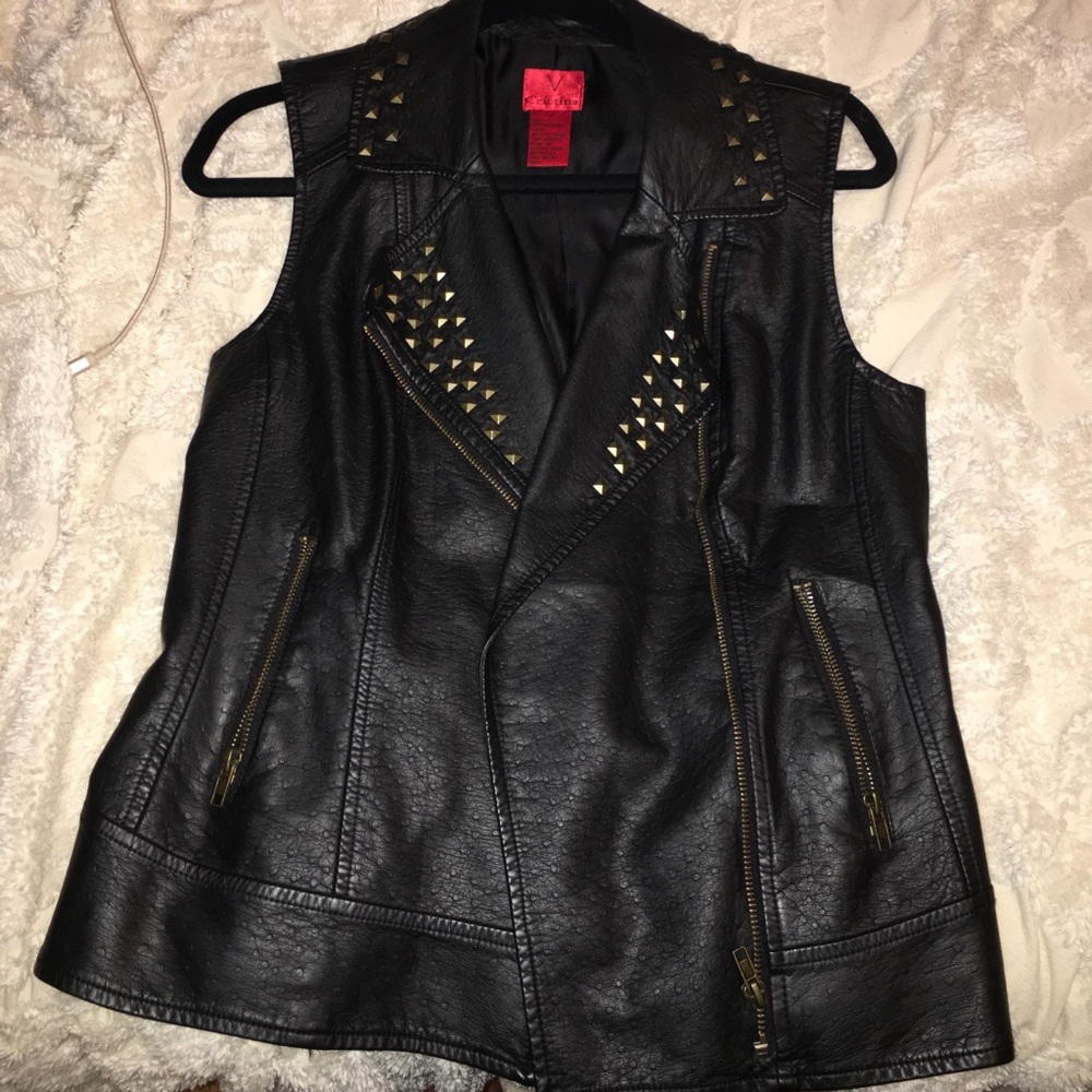 Faux leather vest