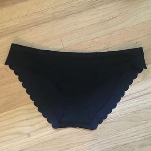J. Crew scalloped black swim bottoms