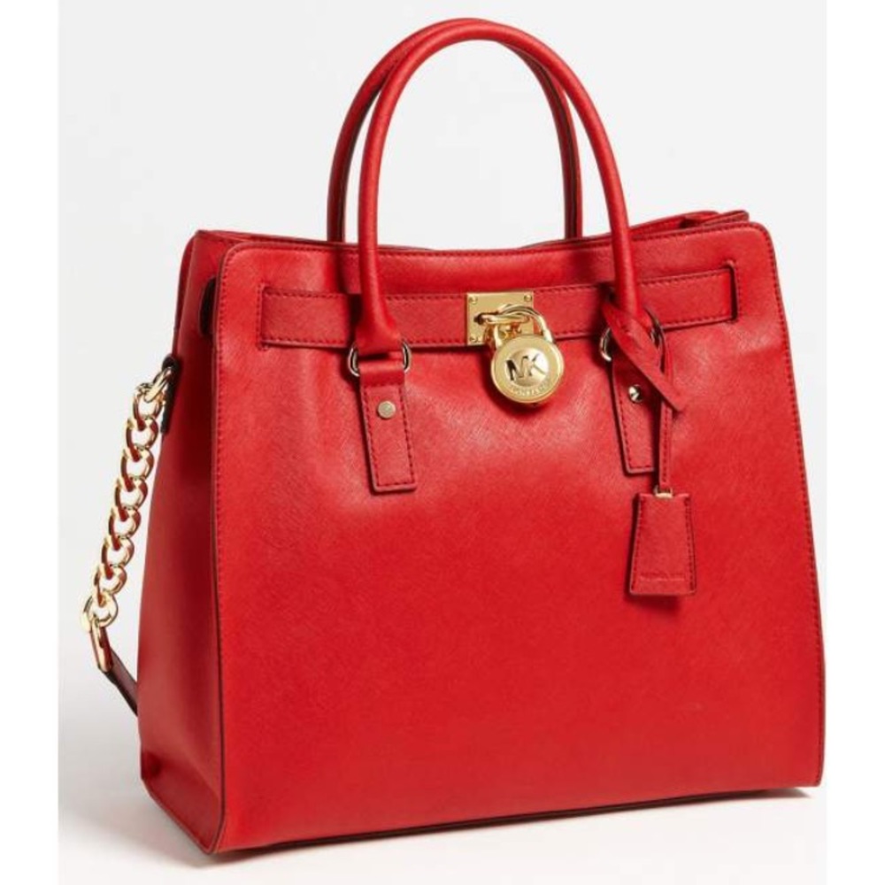 MICHAEL KORS Scarlett Red Hamilton Saffiano Bag L