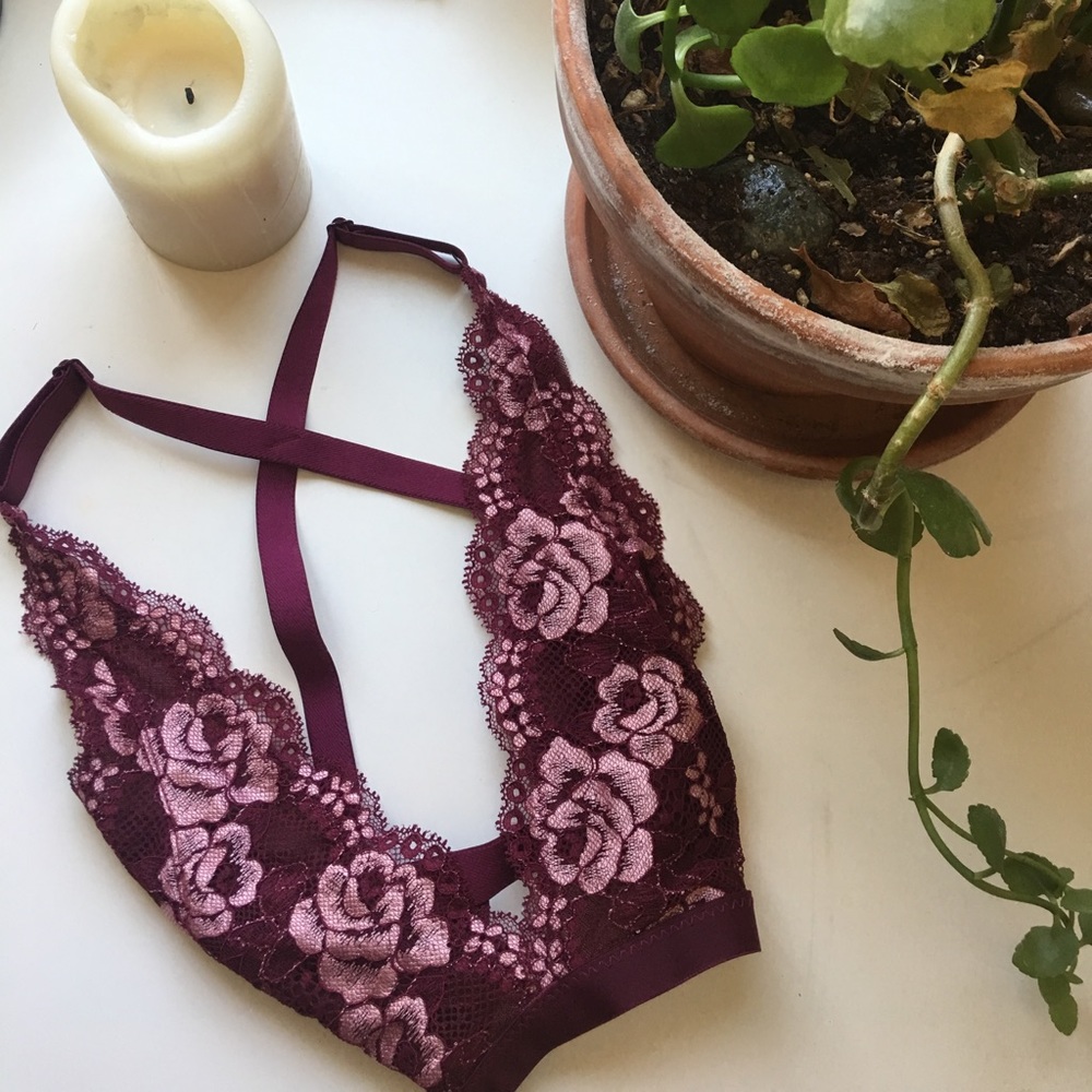 Burgundy Lace Bralette