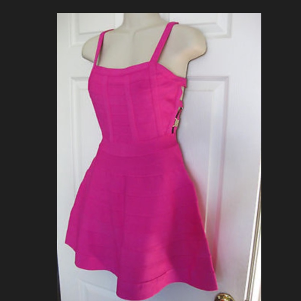 NWT BEBE Metal Trim Full Skirt Dress