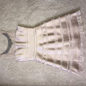 BCBG nude skater dress