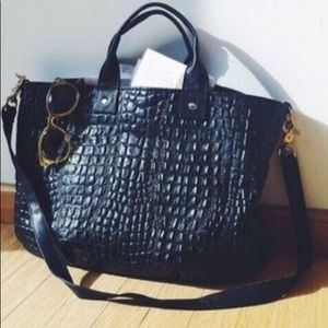 Clare Vivier Croc Embossed Messanger Bag