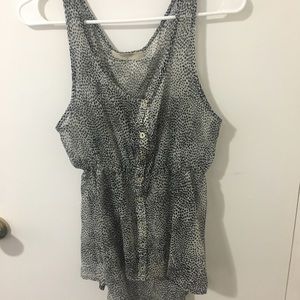 Black high low tank