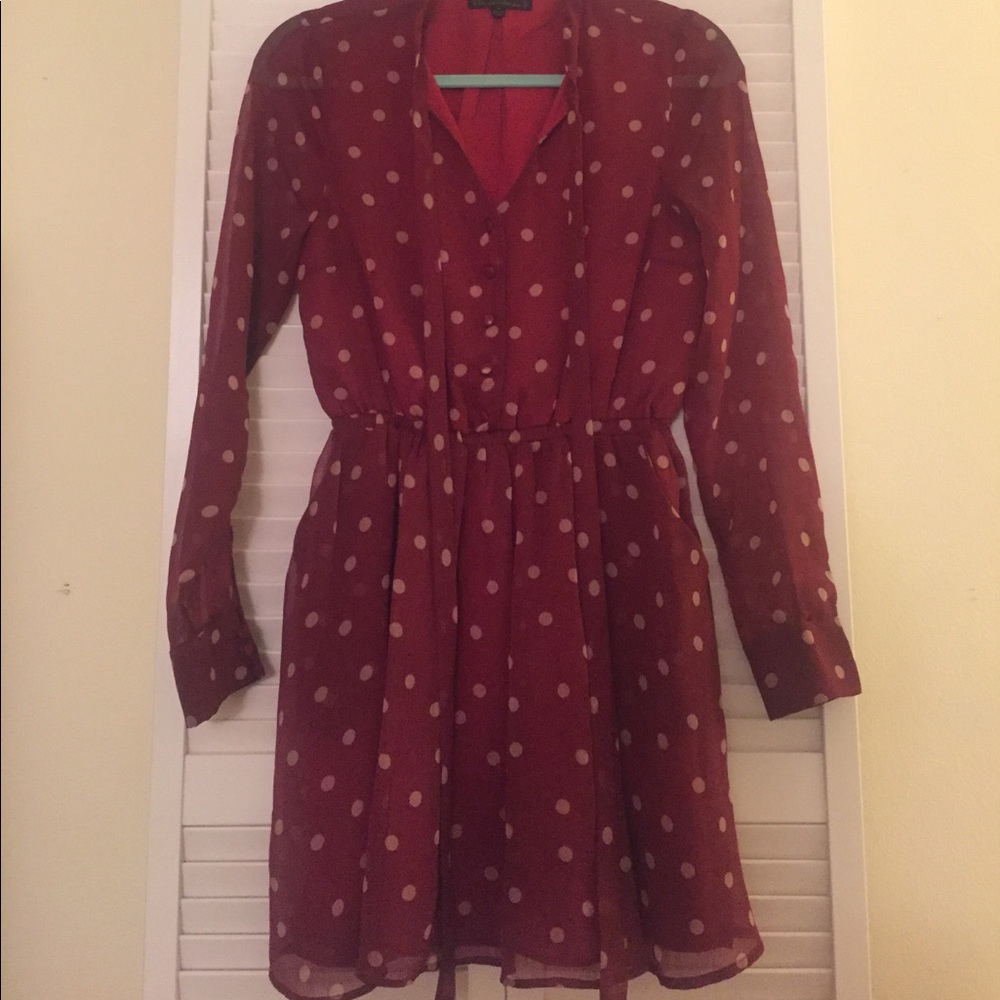 Long sleeved polka dot dress