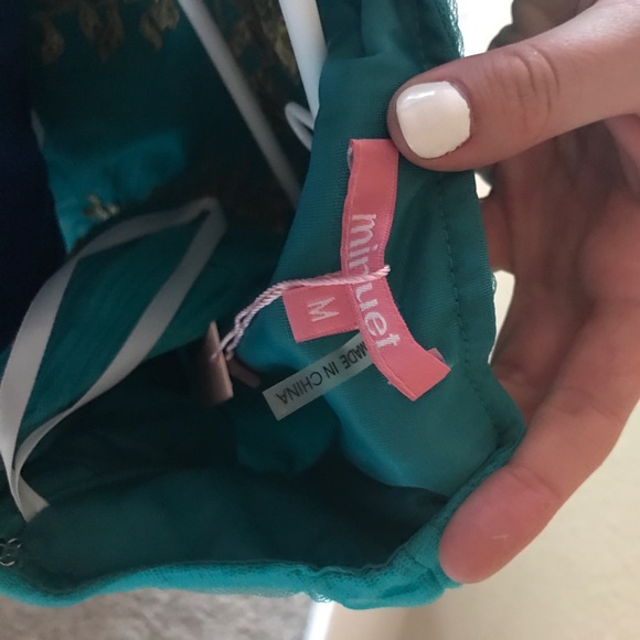 Turquoise strapless dress - Picture 3 of 5