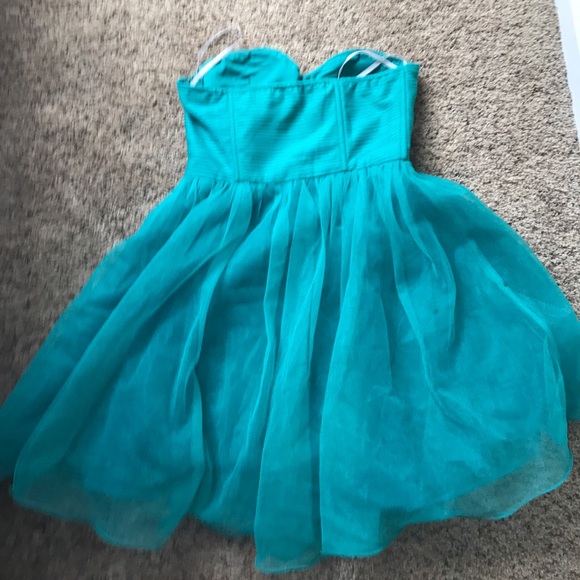Turquoise strapless dress - Picture 5 of 5