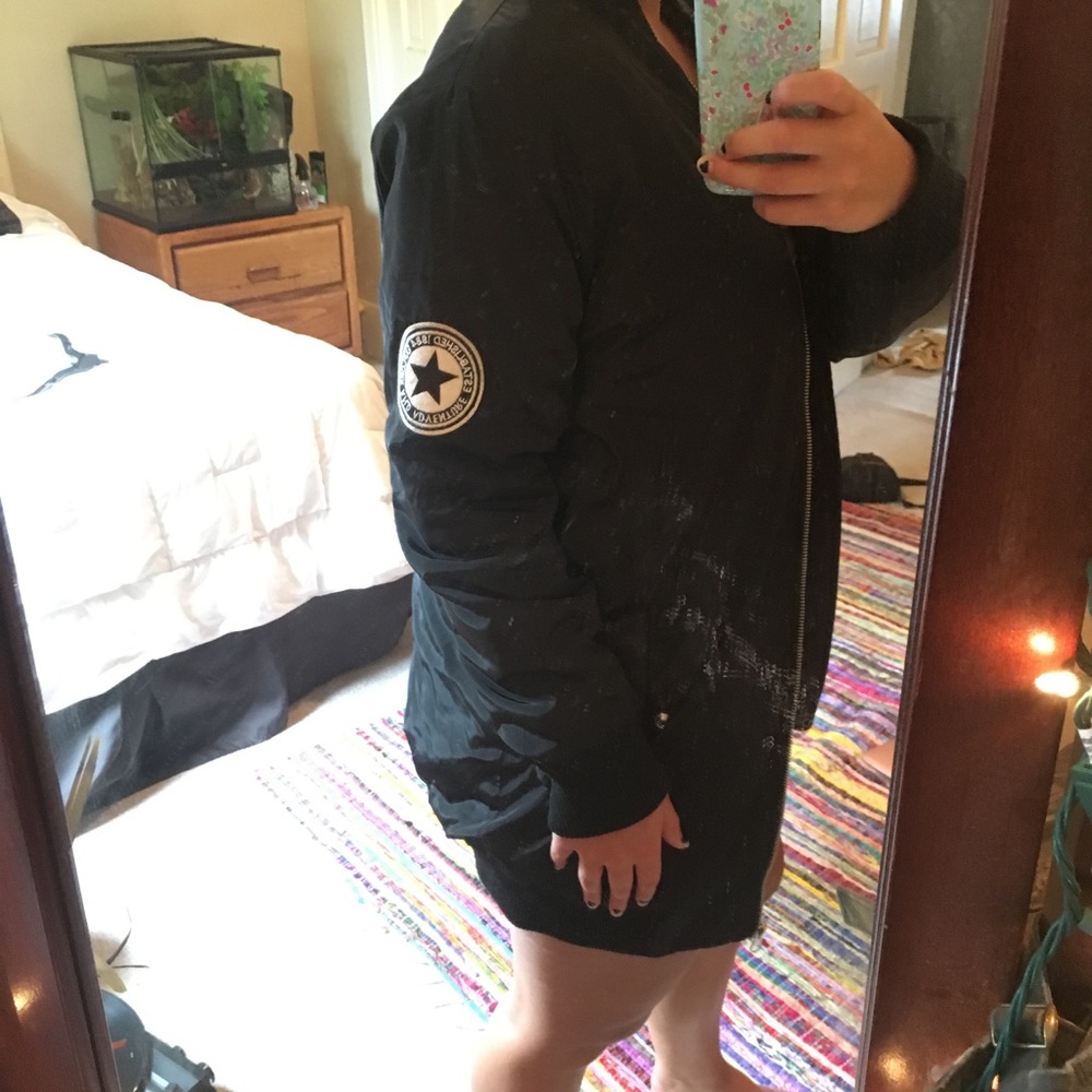 Long F21 Bomber Jacket