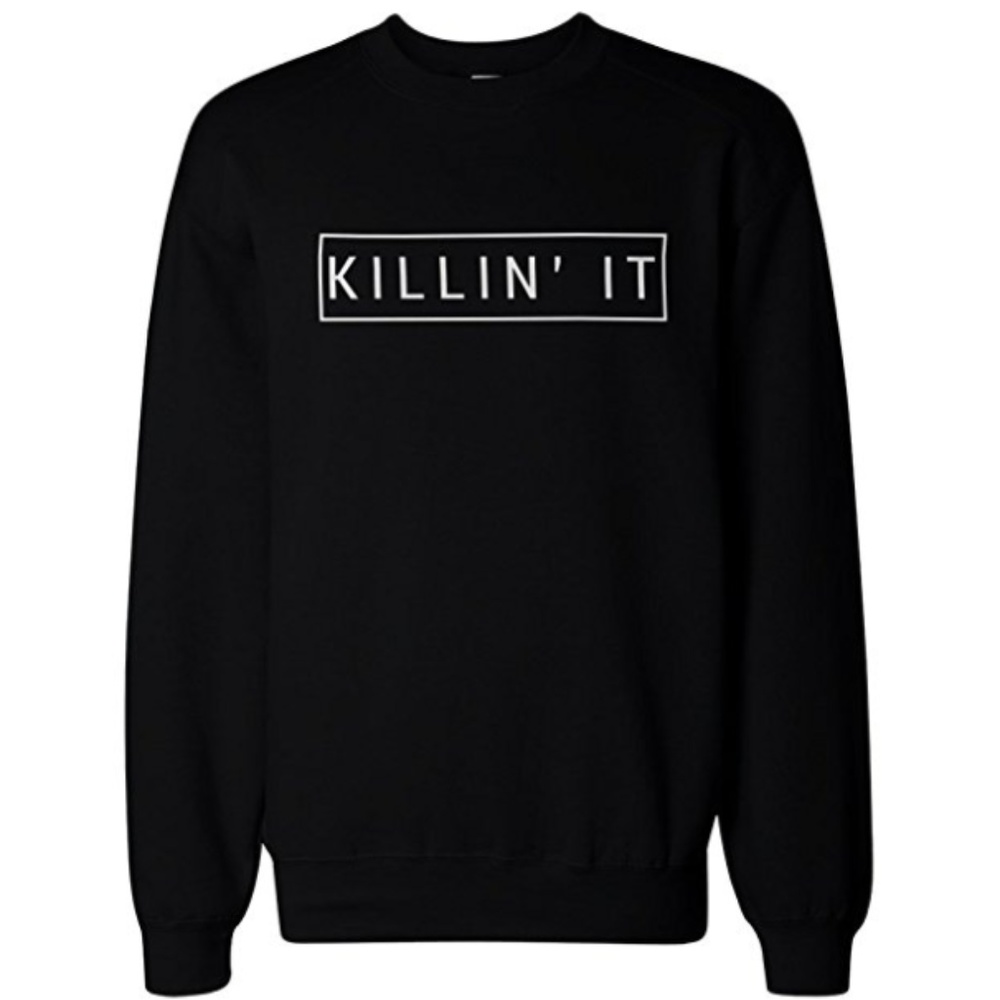 Killin' It unisex sweatshirt black pullover size L