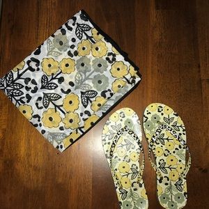 Vera Bradley Flipflops and Matching Cloth