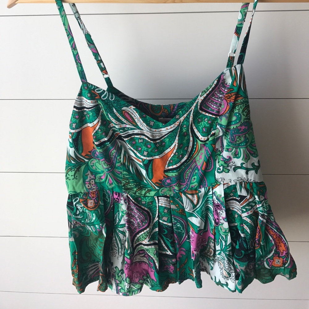 Green print top