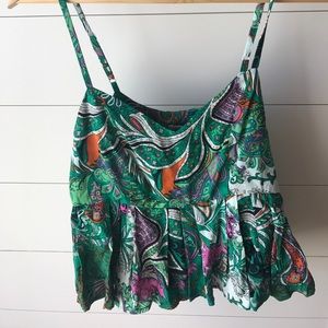 Green print top